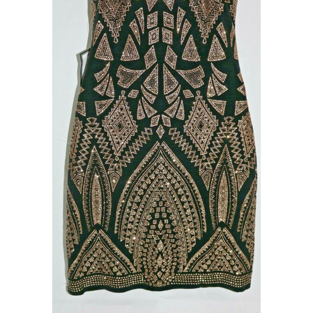 Jump Womens Dress Juniors Black Gold Glitter Party - Picture 5 of 12